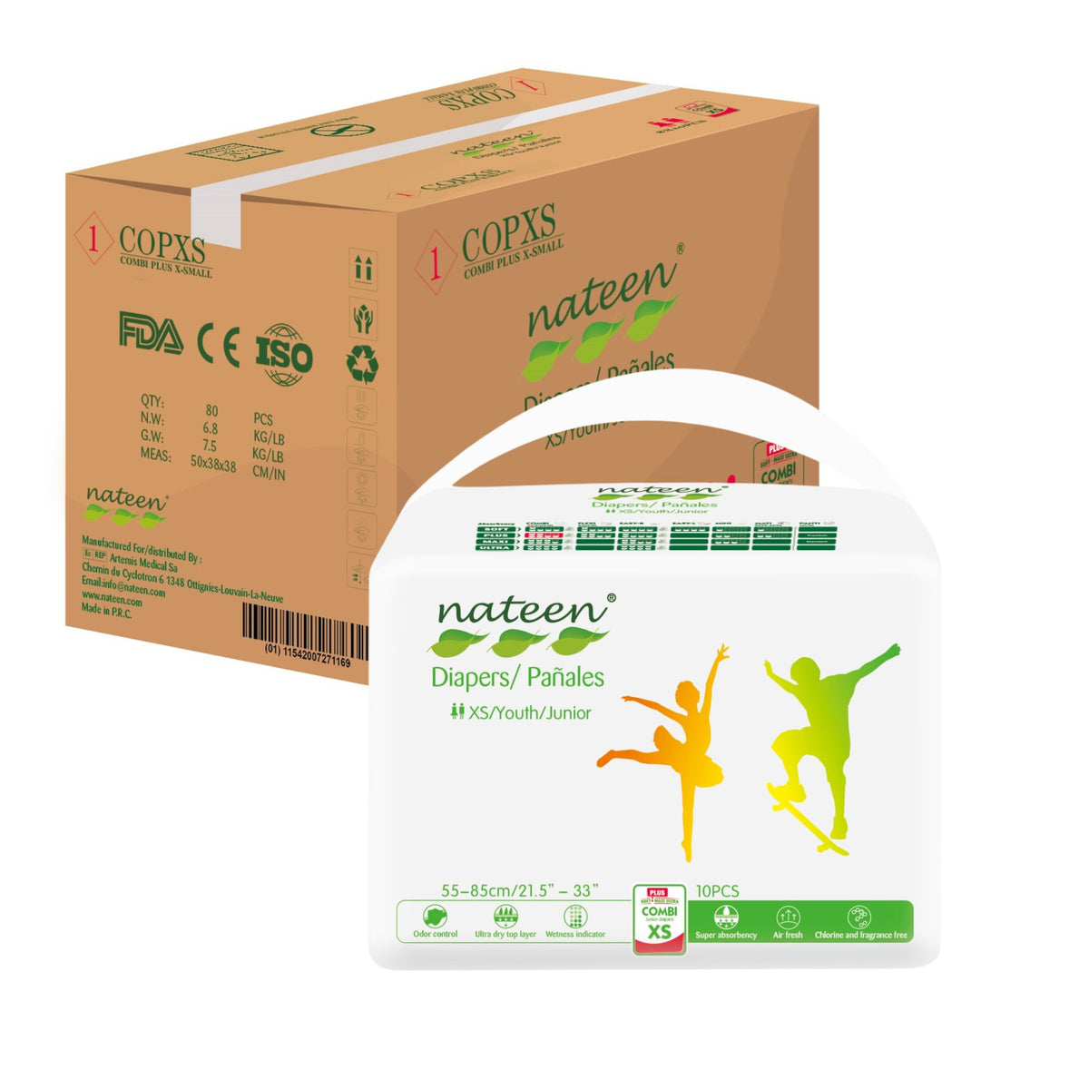 Pañal Combi Plus Junior Nateen XS