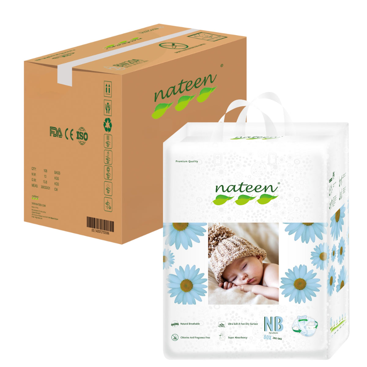 Pañal Ecológico Bebé Nateen RN-160 unidades